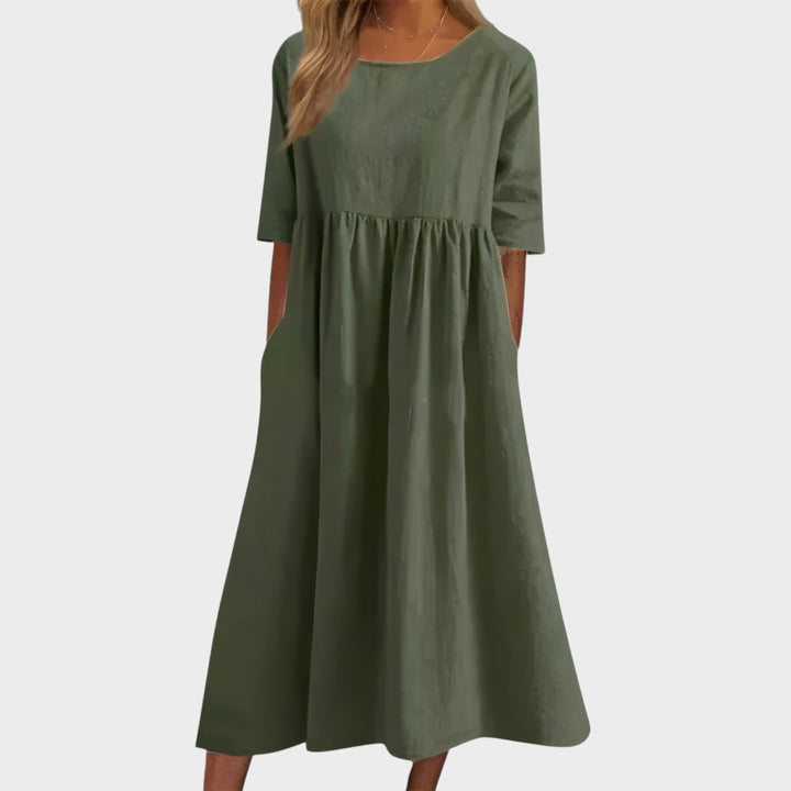 Catarina - Vestido de algodão lisonjeiro
