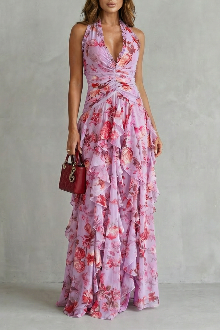 Belladina - Vestido Maxi Cascata de Rosas