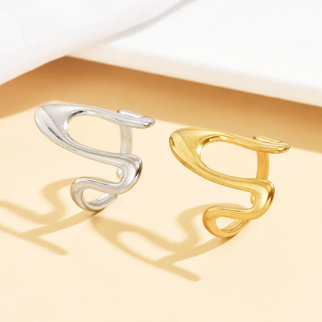 Bold Line — Anel Aberto Retro em Aço Inoxidável