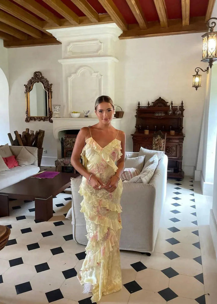 Maxi Vestido com Rendas Florais Leves