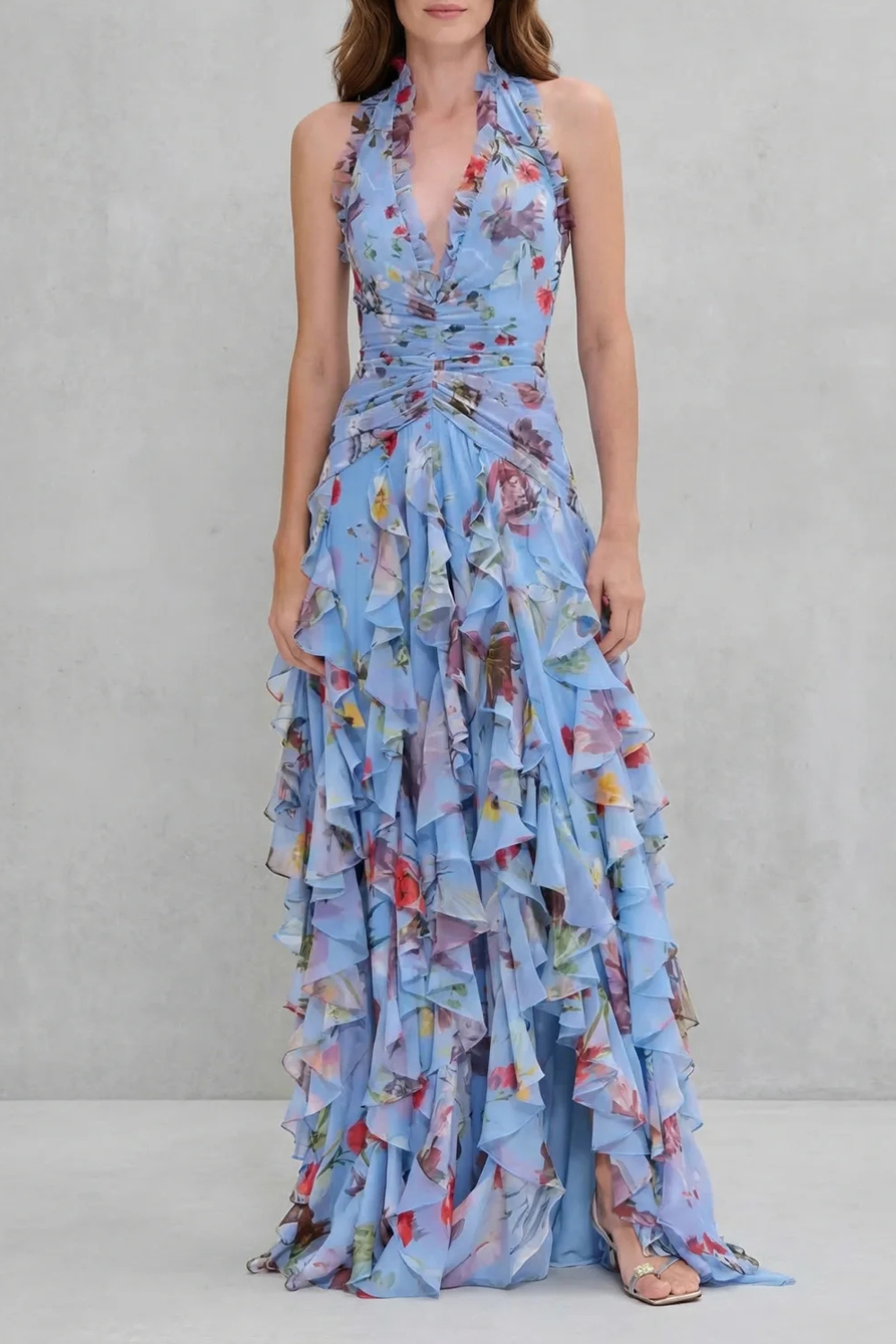 Belladina - Vestido Maxi Cascata de Rosas