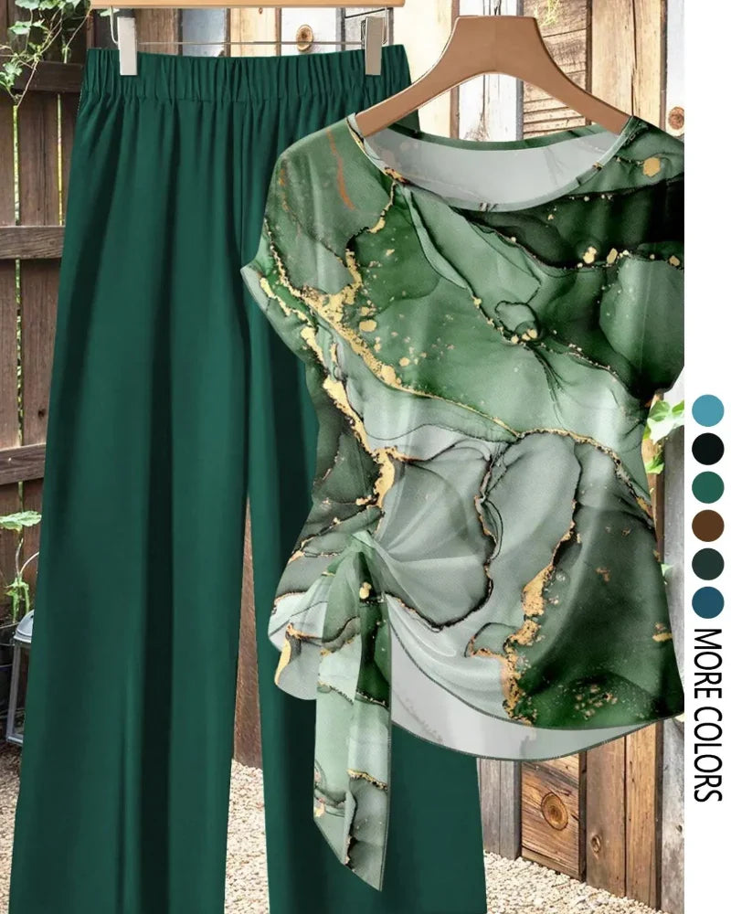Verão | Conjunto estampado, camisa e calças