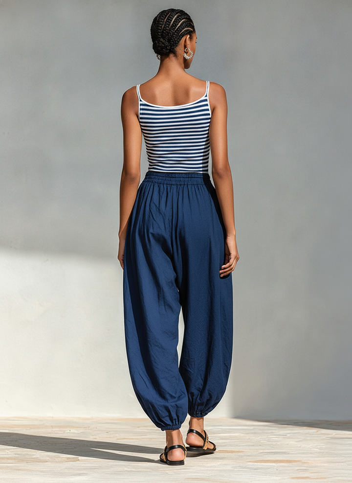 Marinha | Conjunto às riscas, azul-marinho