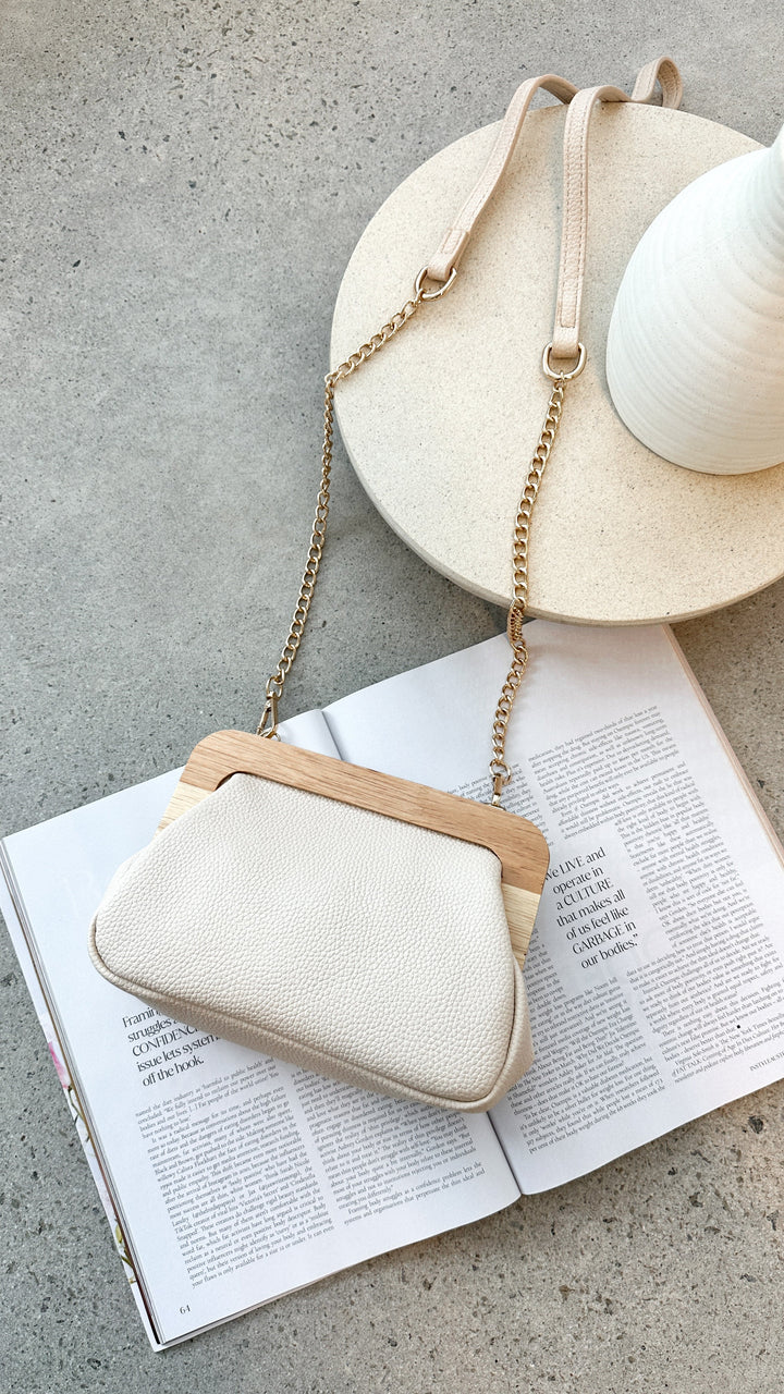 Clutch de Estrutura de Madeira Kimmi - Nude