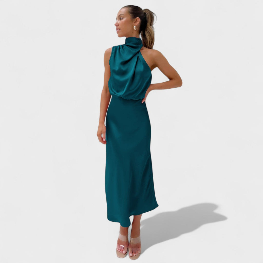 Alba - Vestido de Cetim Elegante
