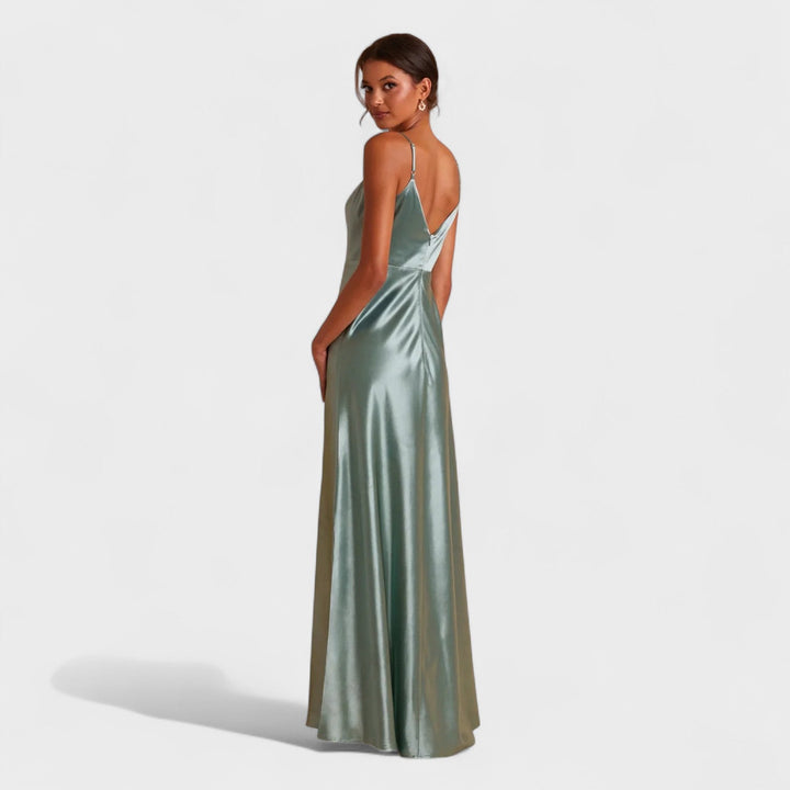 Lúcia - Vestido Comprido de Cetim