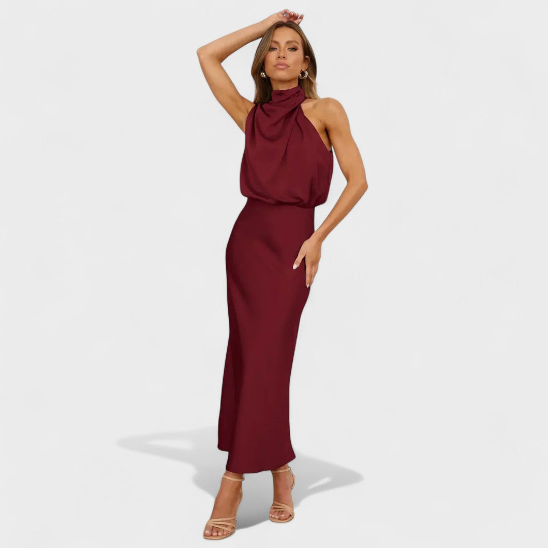 Alba - Vestido de Cetim Elegante