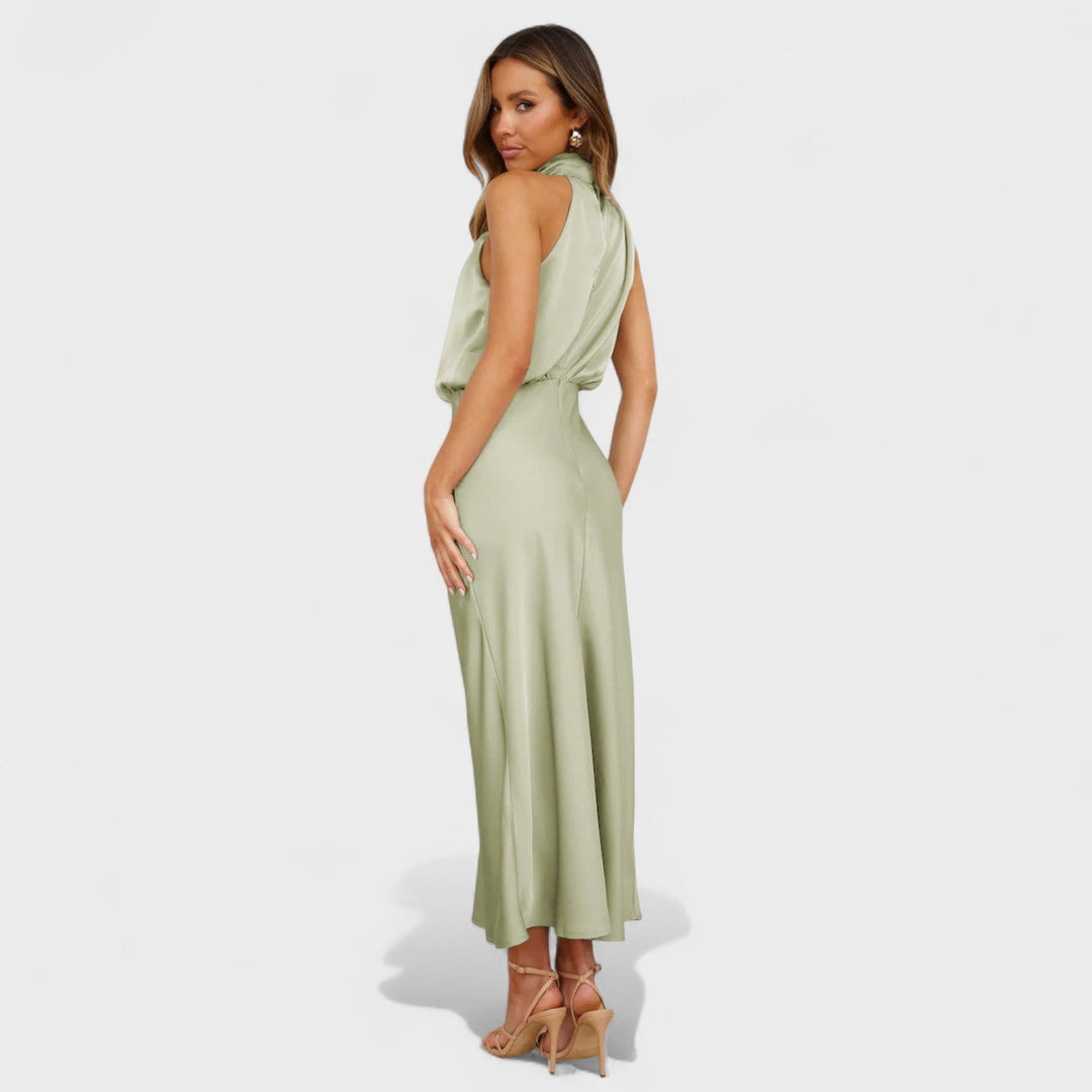 Alba - Vestido de Cetim Elegante