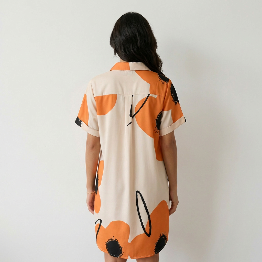 Mónica - Vestido Camiseiro Estampado