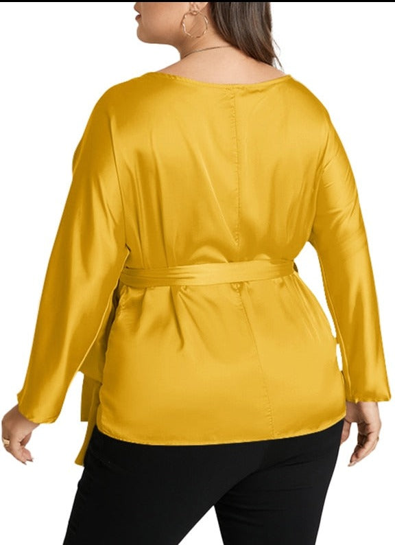Top com Decote em V Vonda (Plus Size)