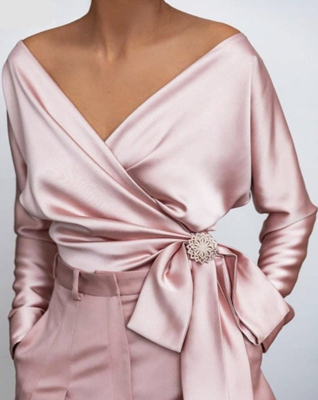 Top com Decote em V Vonda (Plus Size)