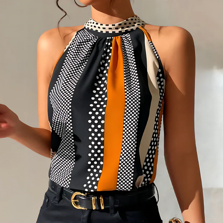 Top com estampado geométrico